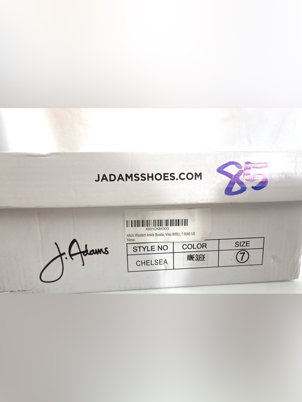 NIB J. Adams “Chelsea” Almond Toe Faux Suede Bootie With Elastic Side Gores Sz 7 - Picture 9 of 9
